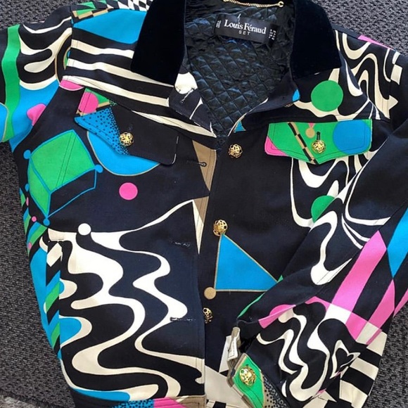 Louis Feraud quilted Jean jacket - colorful - Picture 1 of 4